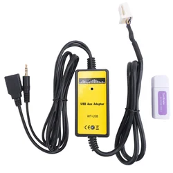 6 + 6PIN Car Radio Digital USB MP3 Interface CD Changer Adapter with 3.5mm AUX In Input for TOYOTA LEXUS Corolla Series