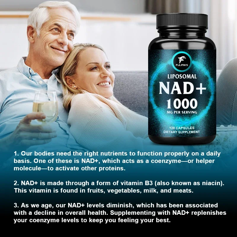 Fulimiks Nad Supplement, 1000mg Liposome Nad+ Supplement, Nad Plus Promoting Supplement - Supporting Cell Health, Anti-aging