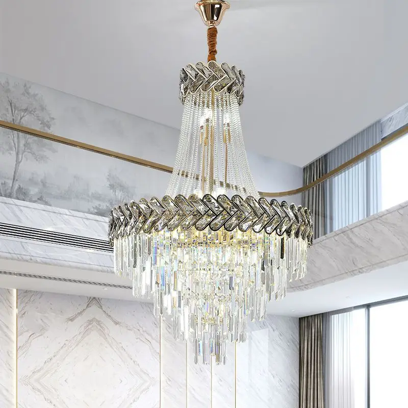 Imagem -04 - Modern Led Crystal Chandelier For Living Room Lobby Exhibition Hall Duplex Villa Luxo 2024