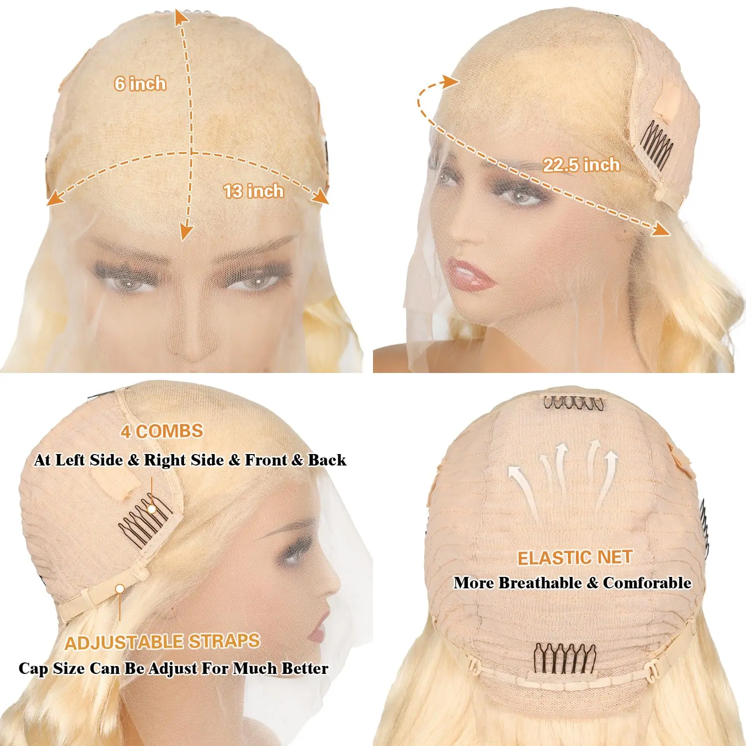 Wig gelombang tubuh 613 pirang HD wig 13x6 HD renda transparan 613 pirang wig rambut manusia depan Brasil untuk wanita