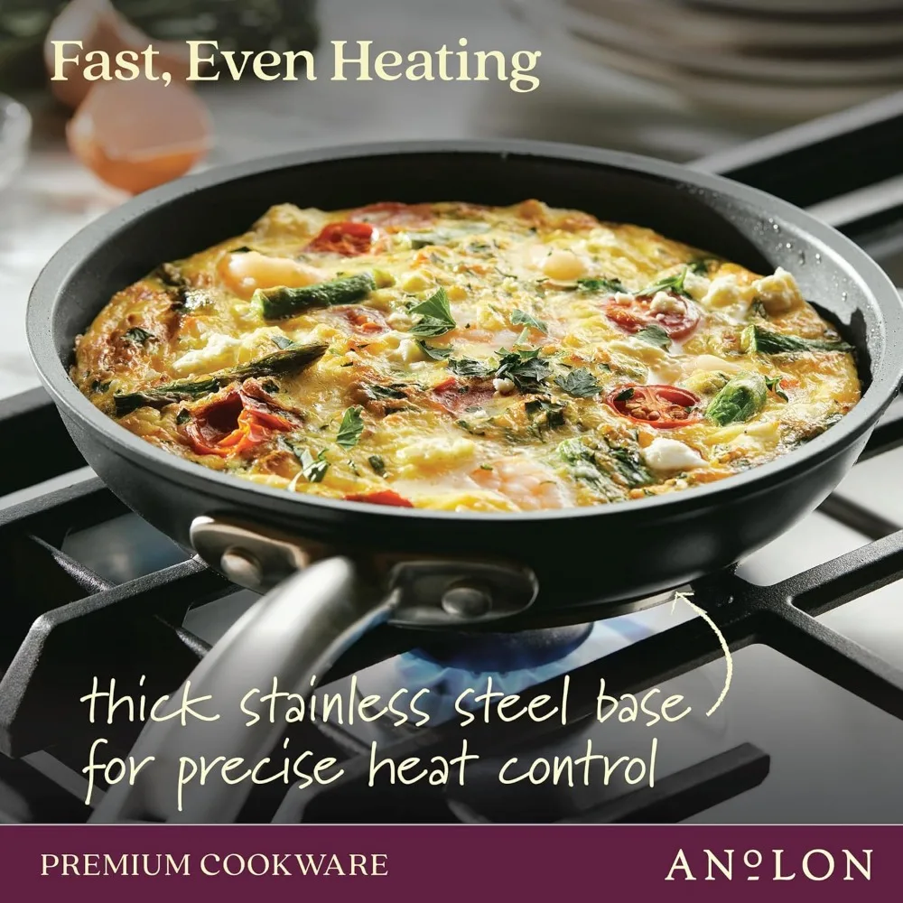 

8-Inch Nonstick Frying Pan, Forged Hard Anodized Skillet with Even Heating, Perfect for Home Chefs & Everyday Cooking