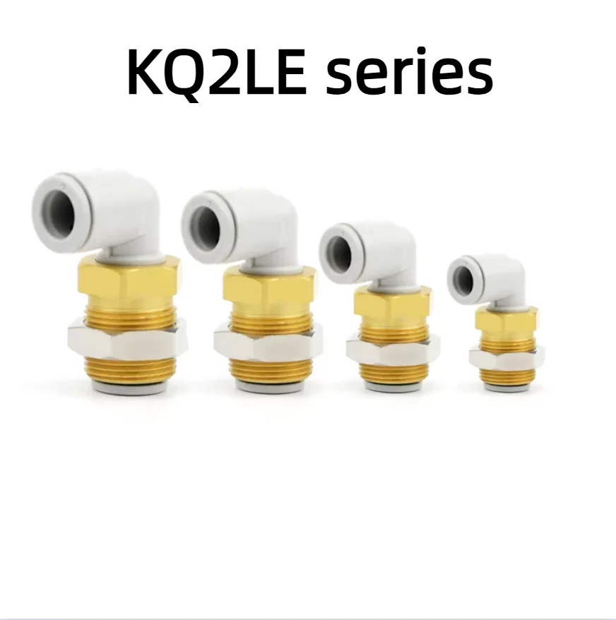 مرفق هوائي مشترك من خلال لوحة أنبوب هواء بزاوية قائمة سريع KQ2LE04/06/08/10/12-00A #1