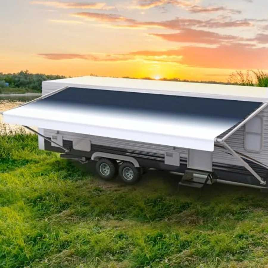 استبدال قماش مظلة Shade Pro RV للترفيه في الهواء الطلق والتخييم، نسيج فينيل متين من الدرجة القياسية في لوح عكسي