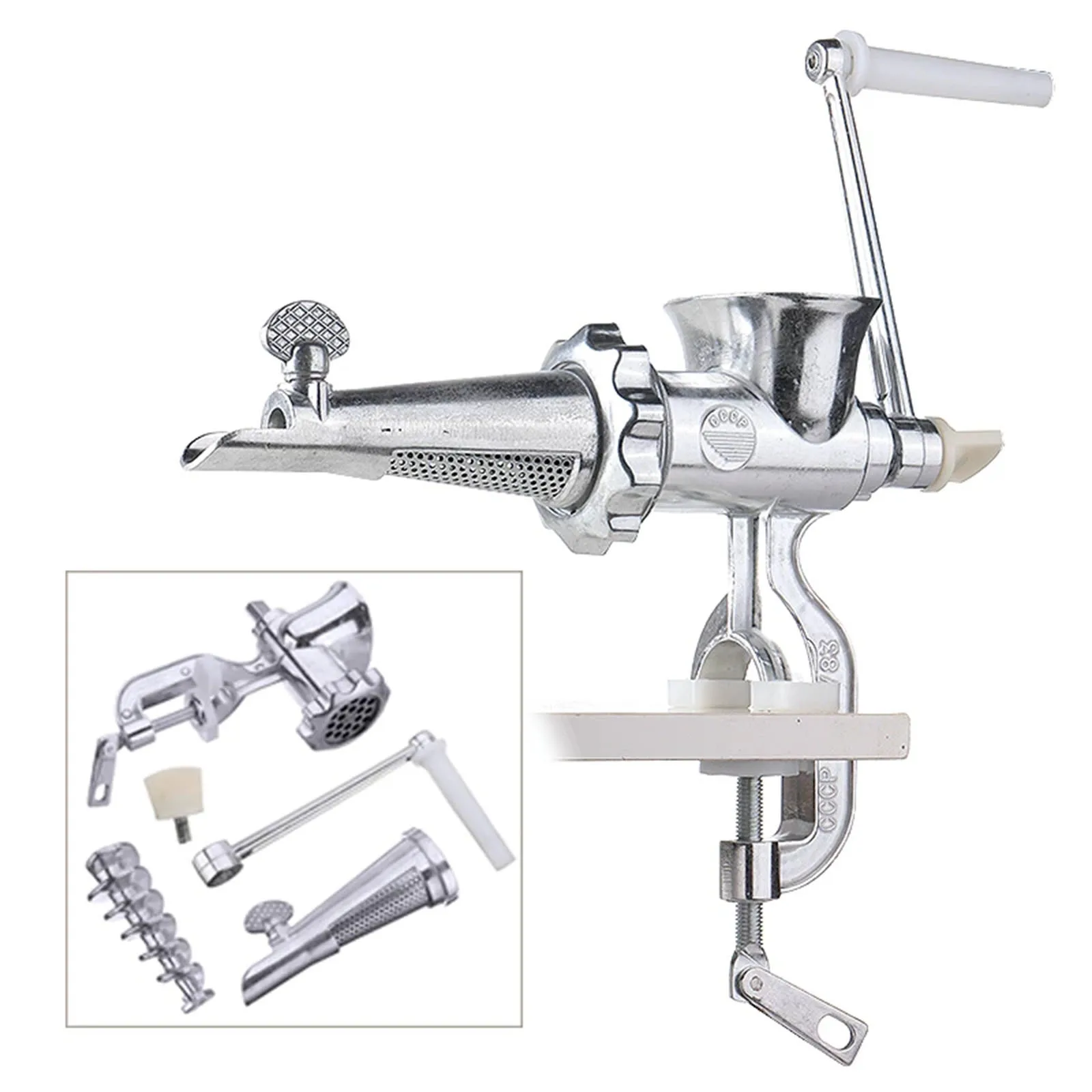 Manual Wheat Straw Juicer with Suction Cup Base and Tabletop Clamp Alloy Wheat Straw Grinder Long Screw Kitchen Accessories