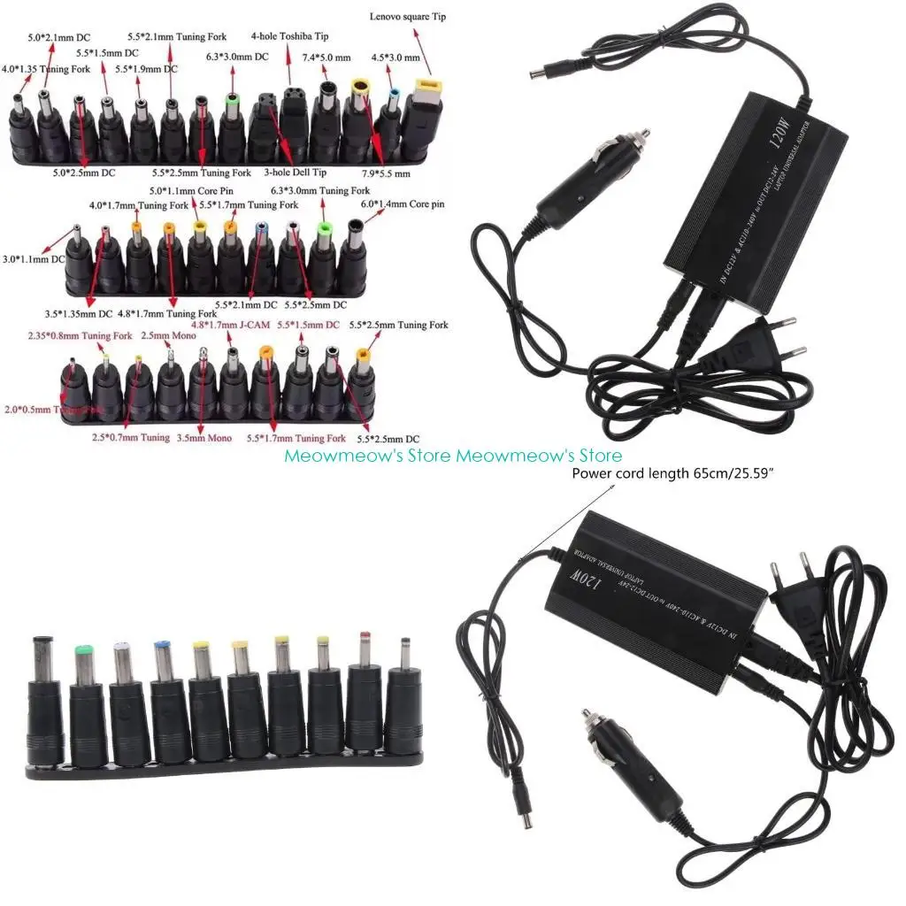 

W91A 120W Universal Laptop Adapter Replacement with 34 Connectors EU/US/UK