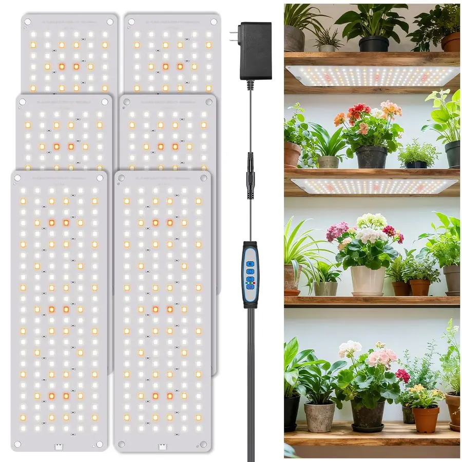 

Lights for Indoor Plants, 882 LED Full Spectrum Plant Light 6 Panel for Growing Seedling Starting, Slim Grow Lamp with UL Adapte
