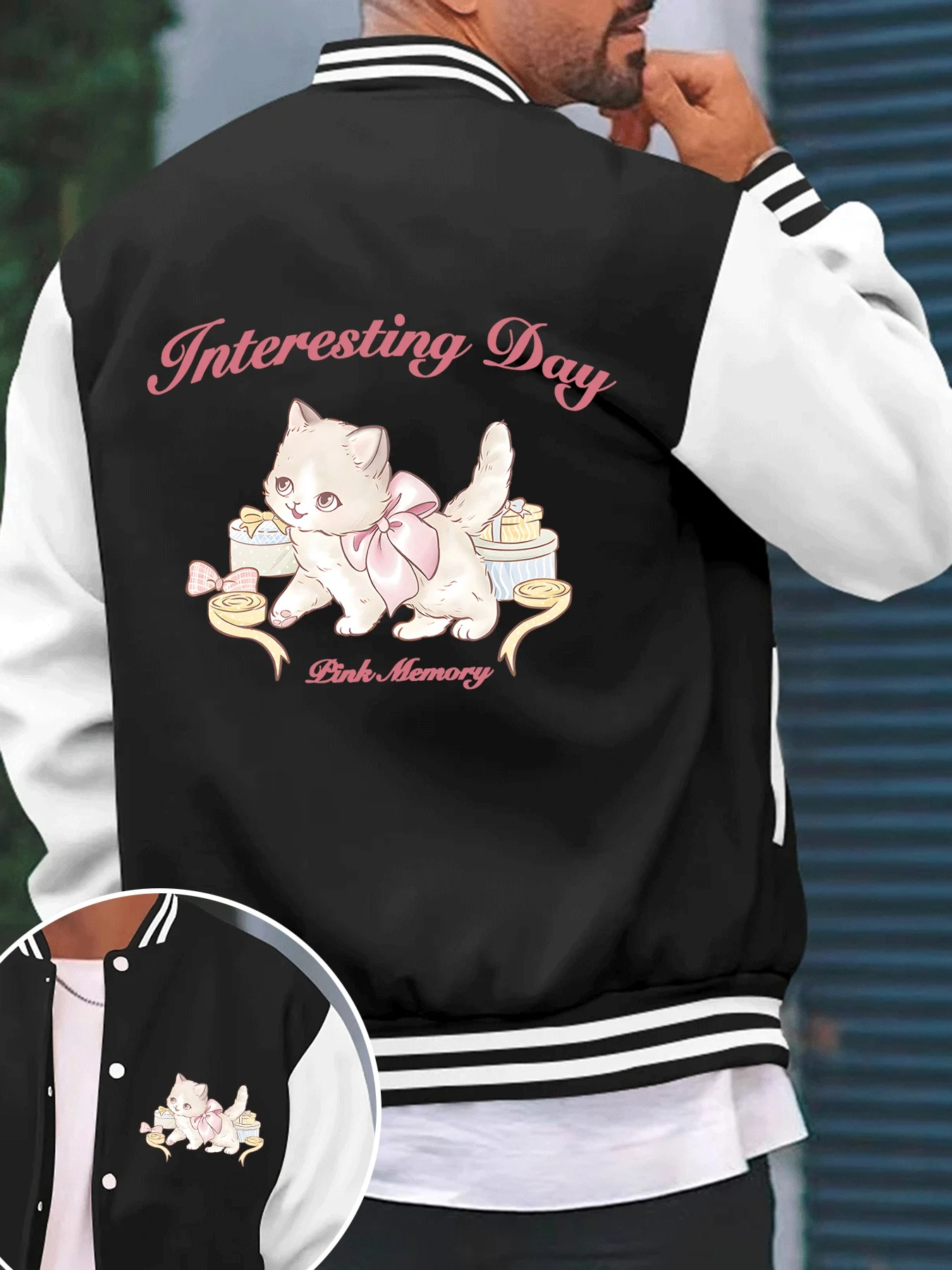 

Elegant Little Cat Interesting Day Printed Women Jackets Fleece Fashion Baseball Jersey Harajuku Fleece Y2K Coat Streetwear