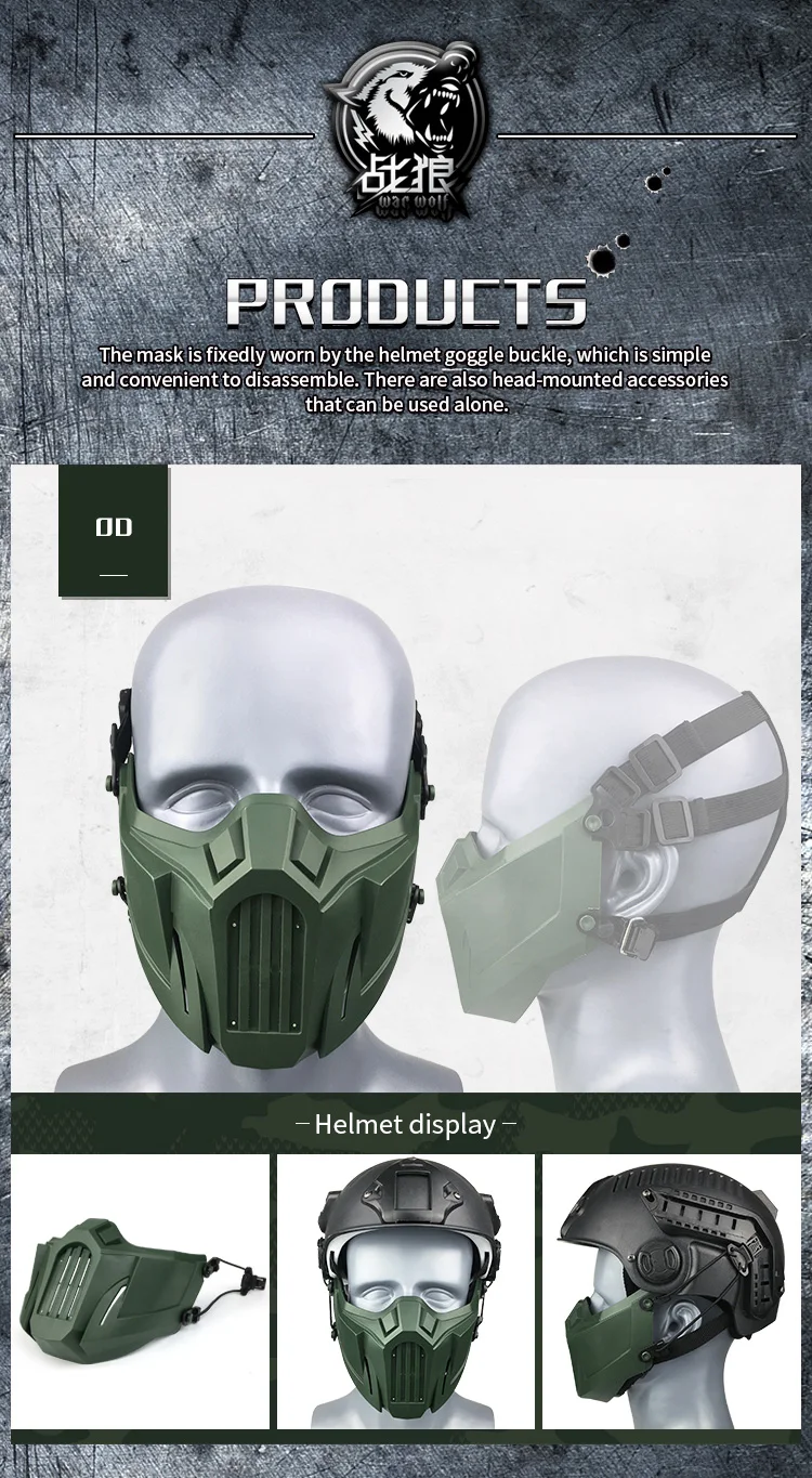 REikirc taktische halb gesicht airsoft maske verstellbar cs cosplay halloween militär masken – Detail 8