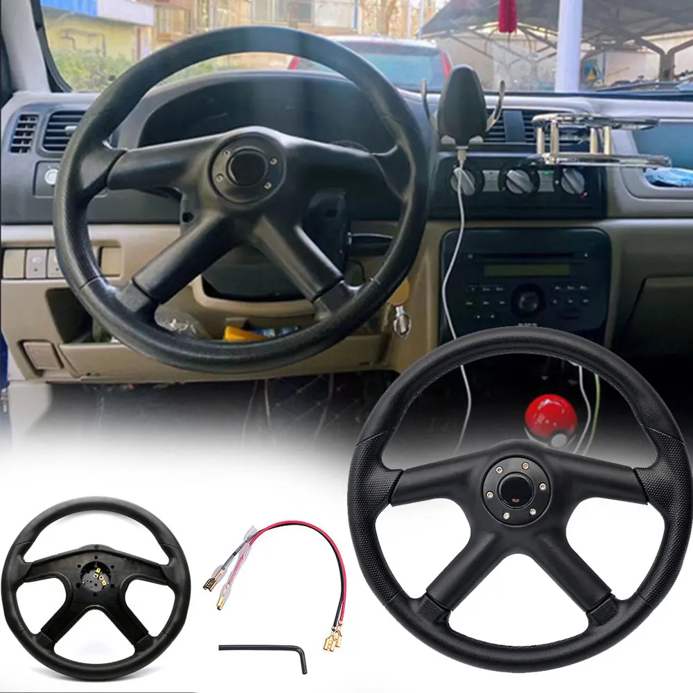 

350mm PU Steering Wheel Car Racing Steering Wheels Skidproof Auto Steering Wheel Car Styling Car Modification General Universal