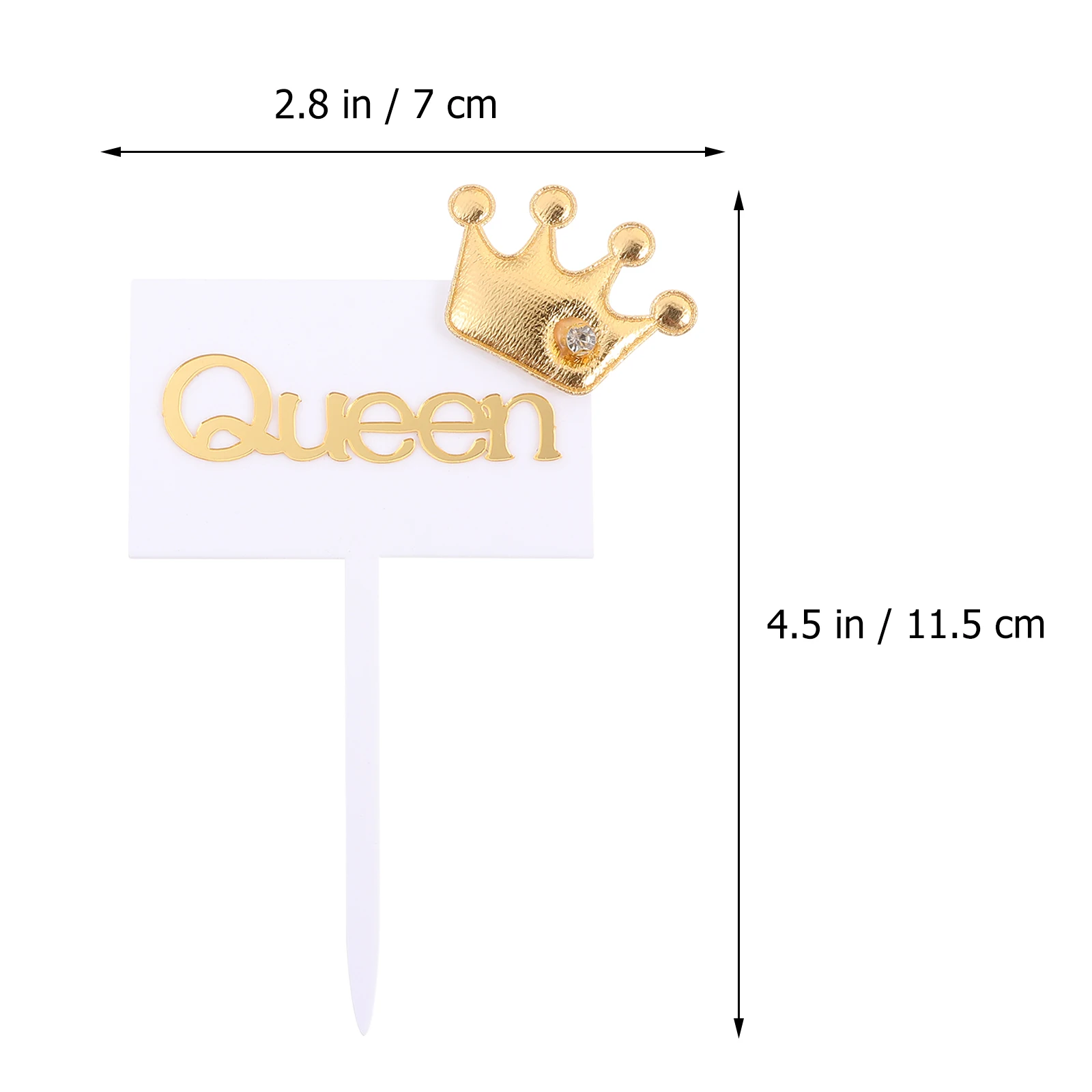

6Pcs Crown Charm Acrylic Topper White Happy Birthday Cake Decorations Wedding Baby Shower Party Supplies Festive Event
