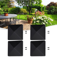 1/4Pcs 4x4 Inch Black ABS Plastic Fence Post Cap Post Cap To Protect Outdoor Wooden Fence Garden Ornaments