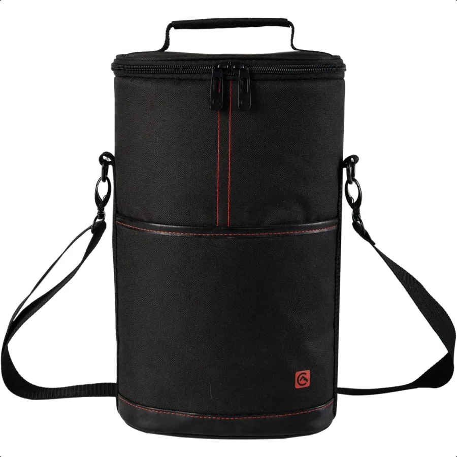 

ALLCAMP 2 Bottle Wine Tote Carrier Insulated Portable Padded Canvas Wine Bag for Travel BYOB Restaurant Wine Tasting Party Grea
