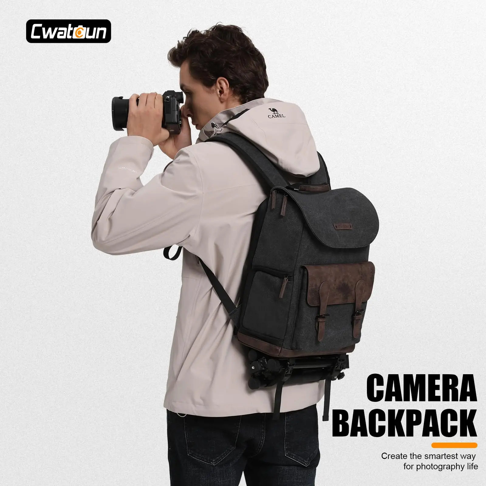 حقيبة ظهر للكاميرا مقاومة للماء حقيبة كلاسيكية للكاميرا متعددة الوظائف حقيبة تصوير للسفر حافظة كاميرا لكانون/نيكون/سوني SLR/DSLR