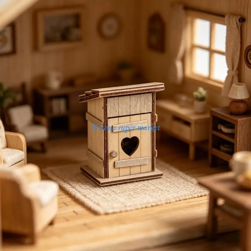 090B Antique Wooden Chicken Nest For Dollhouses 1/12 Scale Display Model