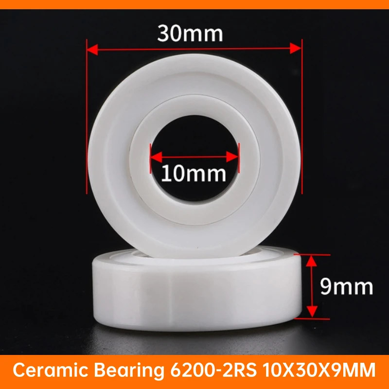 

1PCS 6200CE OPEN 6200-2RS Double Sealed 10X30X9 MM Waterproof zirconia Ceramic Bearing Thin-wall Deep Groove Ball Water-sealed