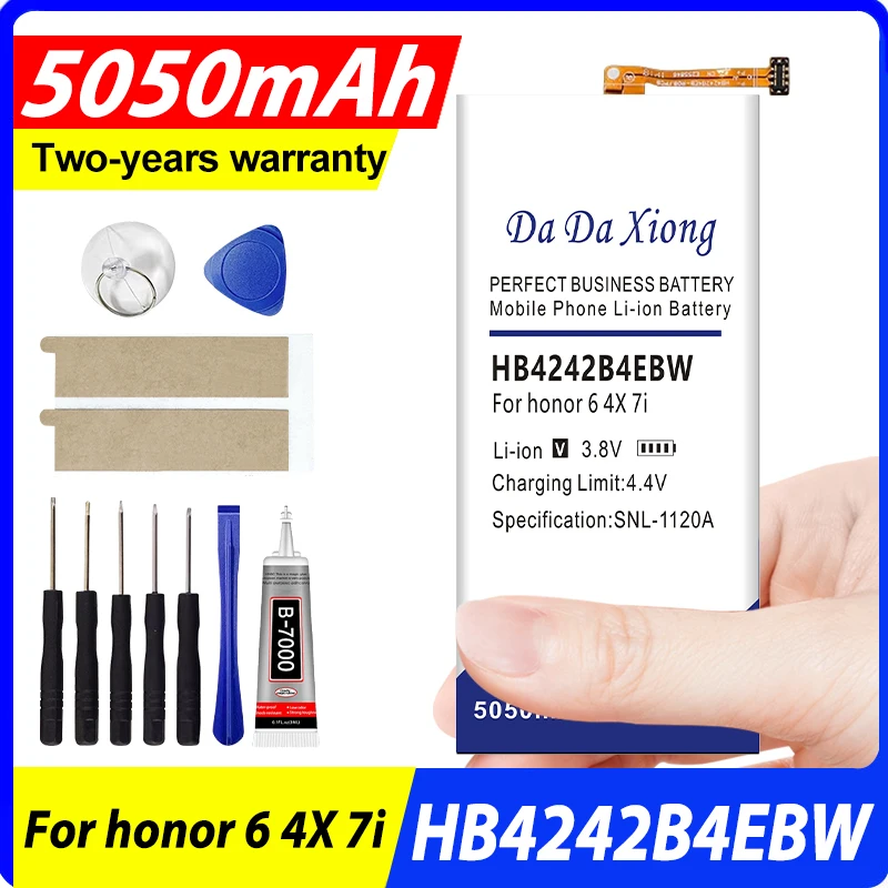 Batería DaDaXiong HB4242B4EBW de 5050mAh para Huawei Honor 6 / Honor 4X / Honor 7i / Shot X H60-L01/L02 /L11/L04