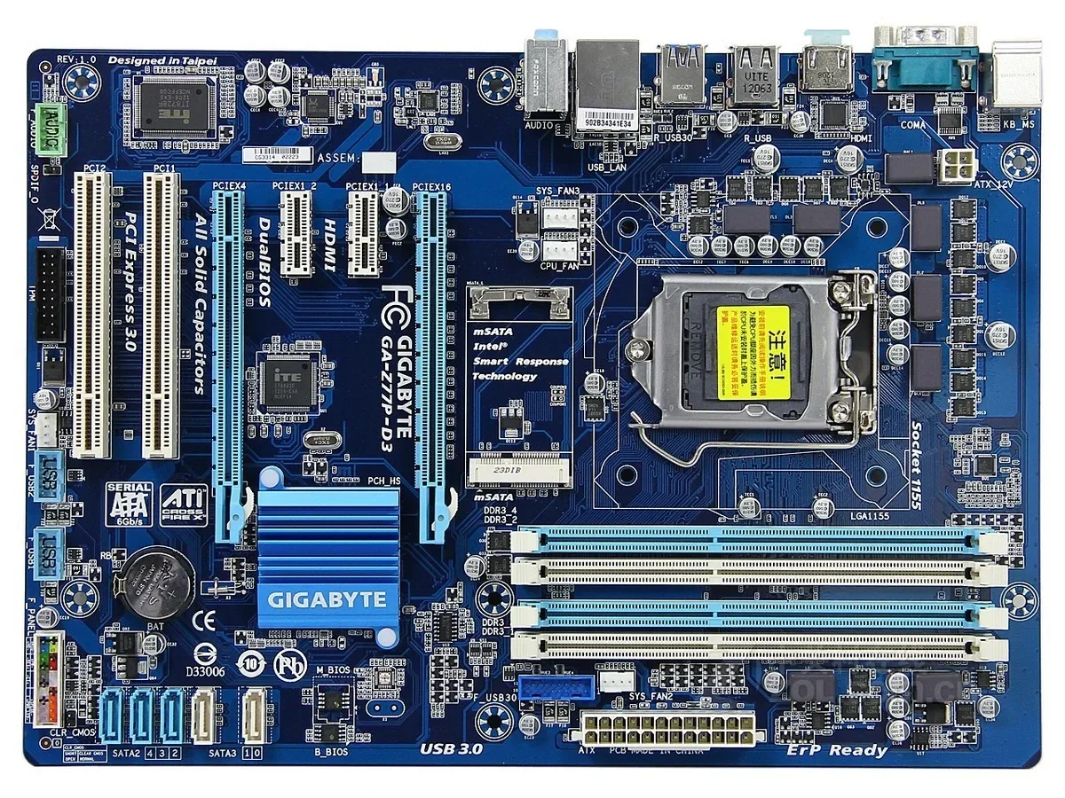 for Z77 Mainboard Gigabyte GA-Z77P-D3 1155 Mainboard Support 1230 V2 3470