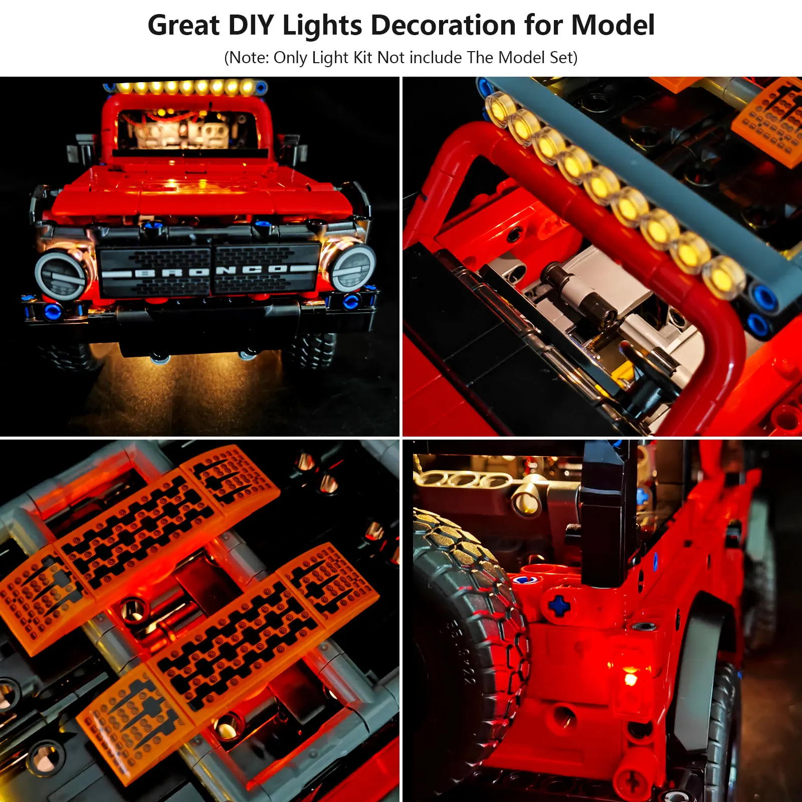 BRIXSPARK LED Lighting Kit for Lego 42213, USB DIY Light Set For Racing Car MOC Building Blocks, Bricks Not Included