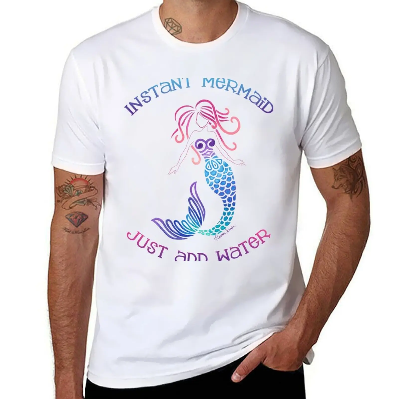 

t Water cotton shirts t t with Mermaid shirts prints shirt man men cotton Add for 100% Instant T-Shirt Just funny