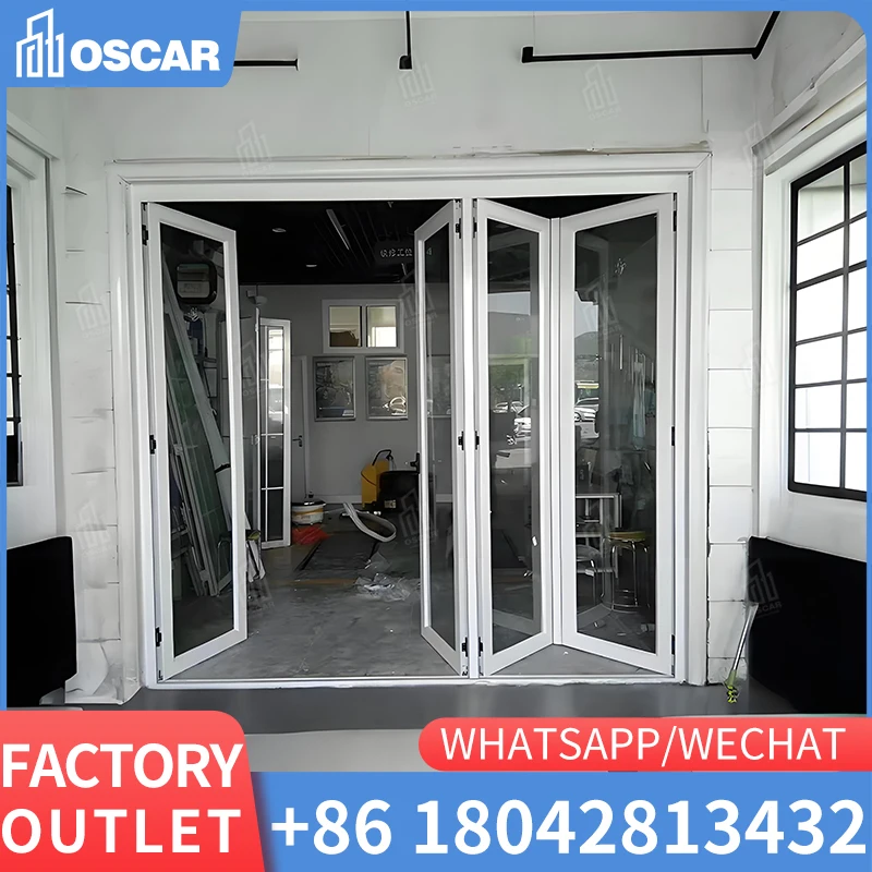 Fuson Factory 24 Inches Exterior Doors USA Market Impact Glass Hinged Doors Hurricane Proof Tempered French Door