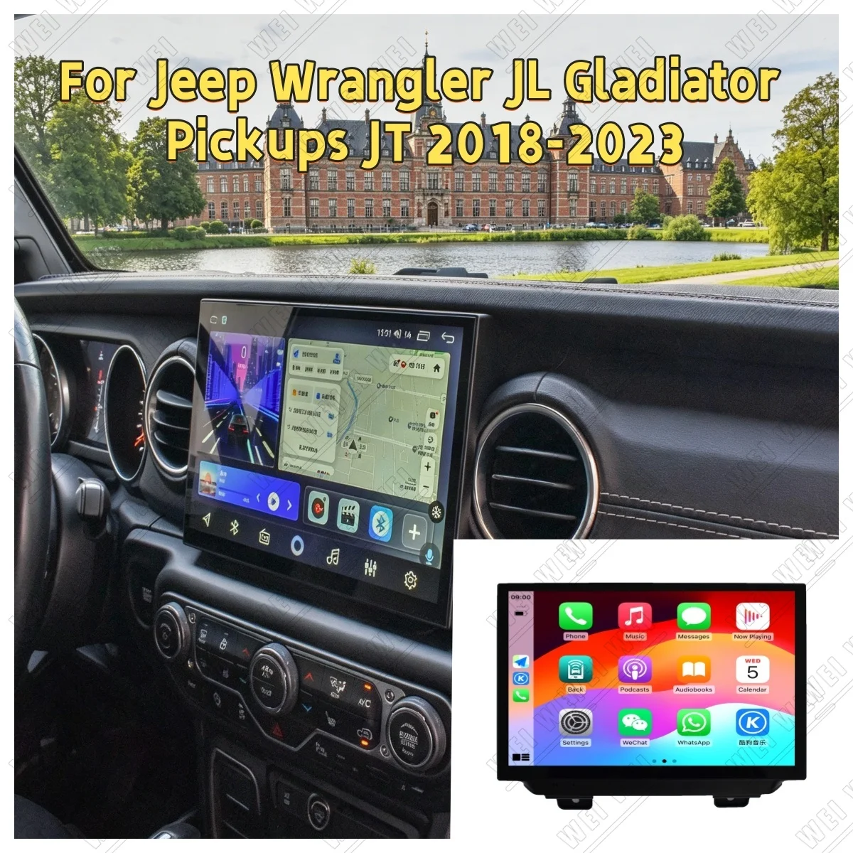 Android 15 Auto CarPlay 11.5" Car Radio For Jeep Wrangler JL Gladiator Pickups JT 2018-2023 Screen Multimedia Player Stereo GPS
