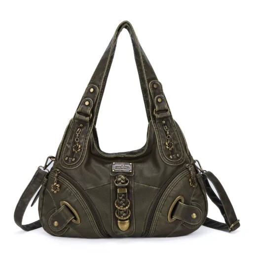 

JIAERDI Retro Large Capacity Brown Shoulder Bags Women Y2k Grunge Leather Handbag Female Harajuku Aesthetic Messenger Bag 2025