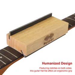 Muspor Guitar Fret End Dressing File Olive Wood 35/90 Degree Luthier File Tool Guitar Bass Fret End Dressing for Rounding