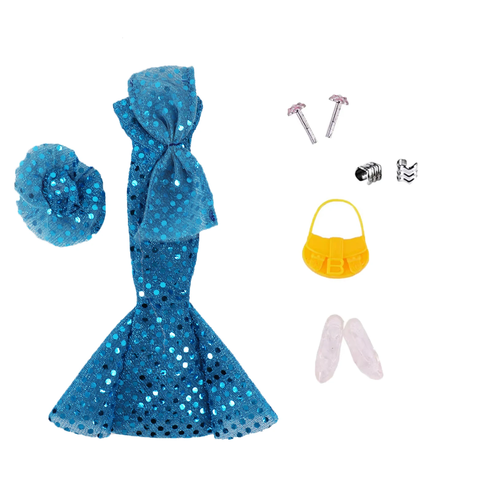 Doll Party Evening Dress Princess Elegant Sequin Dress Suitable For 30cm Doll 1/6 BJD Doll Clothes,Gift,Doll Accesories Toy
