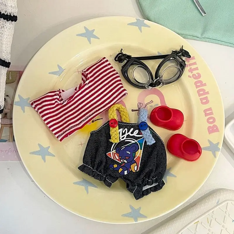 Adatto per vestiti per bambole Labubu da 17 cm, vestiti per bambole Labubu di prima seconda e terza generazione, set di vestiti per bambole da avventura, nessuna bambola