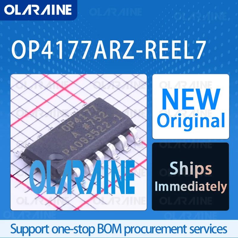 

1/5/10Pcs OP4177ARZ-REEL7 SOIC-14 original ic chip Precision amplifiers RoHS 4 Channel SR-700 mV/us Vos-15 uV Ib-2 nA