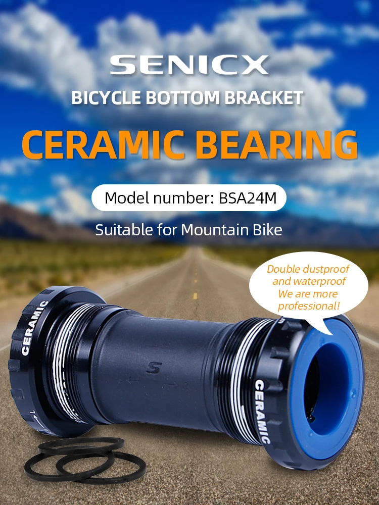 AliExpress NONE SENICX Ceramic Bottom Bracket for Mtb Bike Compatible with 24mm Shimano / SRAM GXP Mountain Bicycle Central Shaft BSA 68/73mm