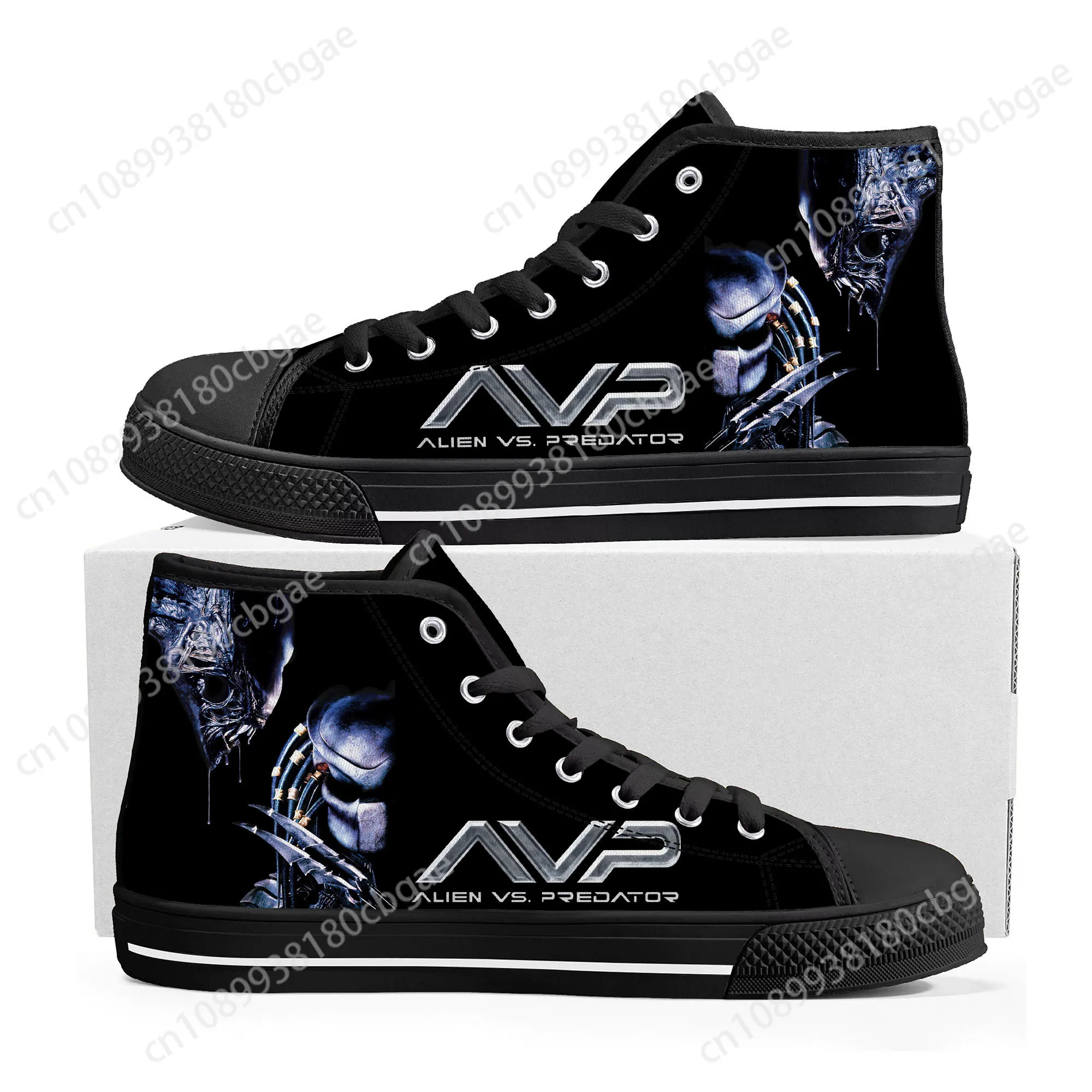 The Predator Alien Movie High Top Sneakers Mens Womens Teenager Canvas High Quality Sneaker Casual Custom Made Shoes DIY Shoe