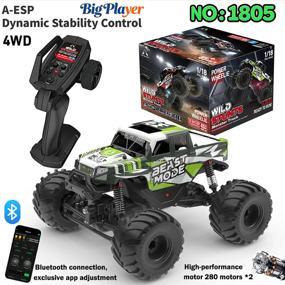 New SG-1805 RC Monster Truck 2.4G 4WD Professional Competitive Racing Model All Terrain Off Road Remote Control Vehicle For Boys