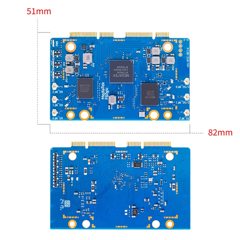 

-A96P For Banana Pi BPI-R4-NIC-BE14 Wifi7 Module MT7995AV 2Xpcie 3.0 2.4G/5G/6G Open Source Router Development Board