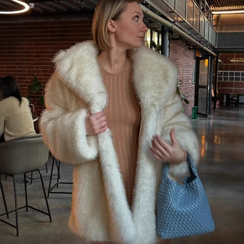 Cross-border Short Faux Fur Artificial Eco-friendly Fur Coat Popular European and American Warm Autumn and Winter Top for Women