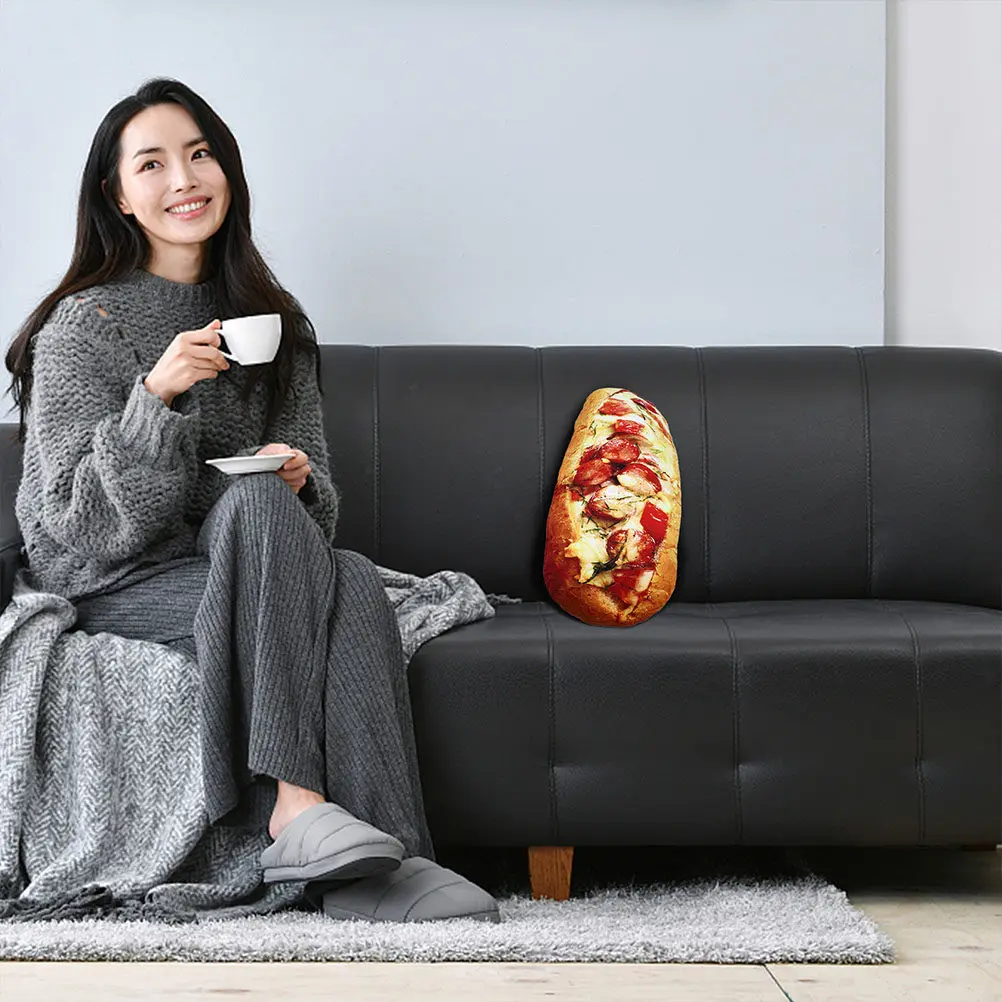 

1 шт. Декоративная подушка-имитация хлеба с узором «Хам-бред» для поясницы, дивана, кресла, автомобильного сиденья, чехол для подушки