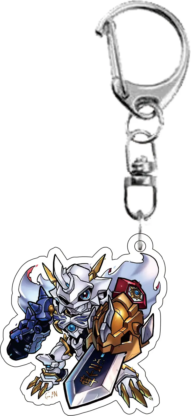 Digimon Adventure Dukemon Omegamon Metalgreymon Metalgarurumon Shinegreymon Anime Pendant Acrylic Keychain Self-Made Toy Gift view 2