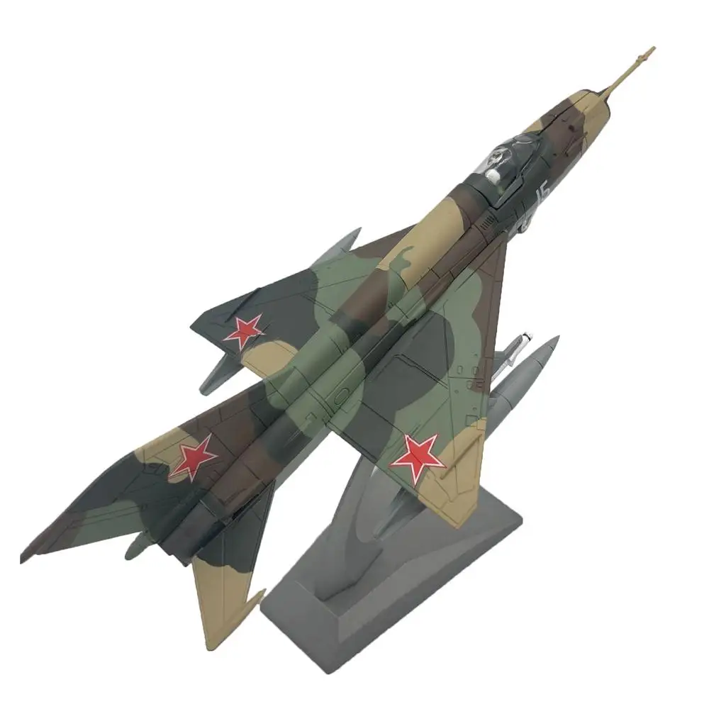 Avión de combate MIG 21 a escala 1:72, modelo del ejército, avión, decoración de la habitación de la oficina en casa