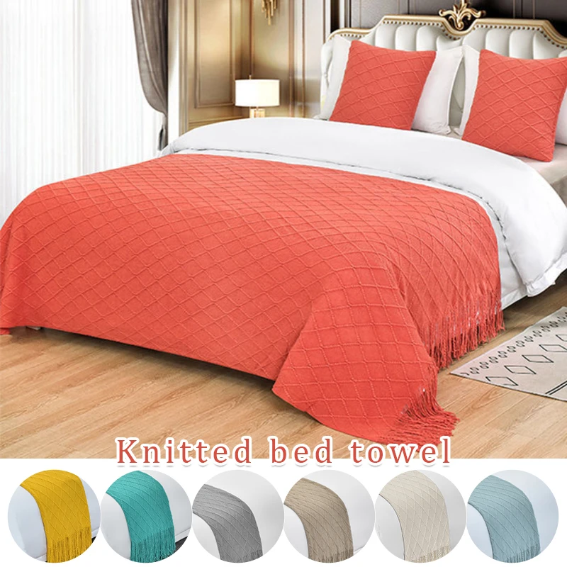 Corridore del letto in stile europeo che lavora a maglia passamaneria con nappe Runner per letto decorazioni per la casa bandiera del letto Hotel Homestay Wedding Room Decor copriletto