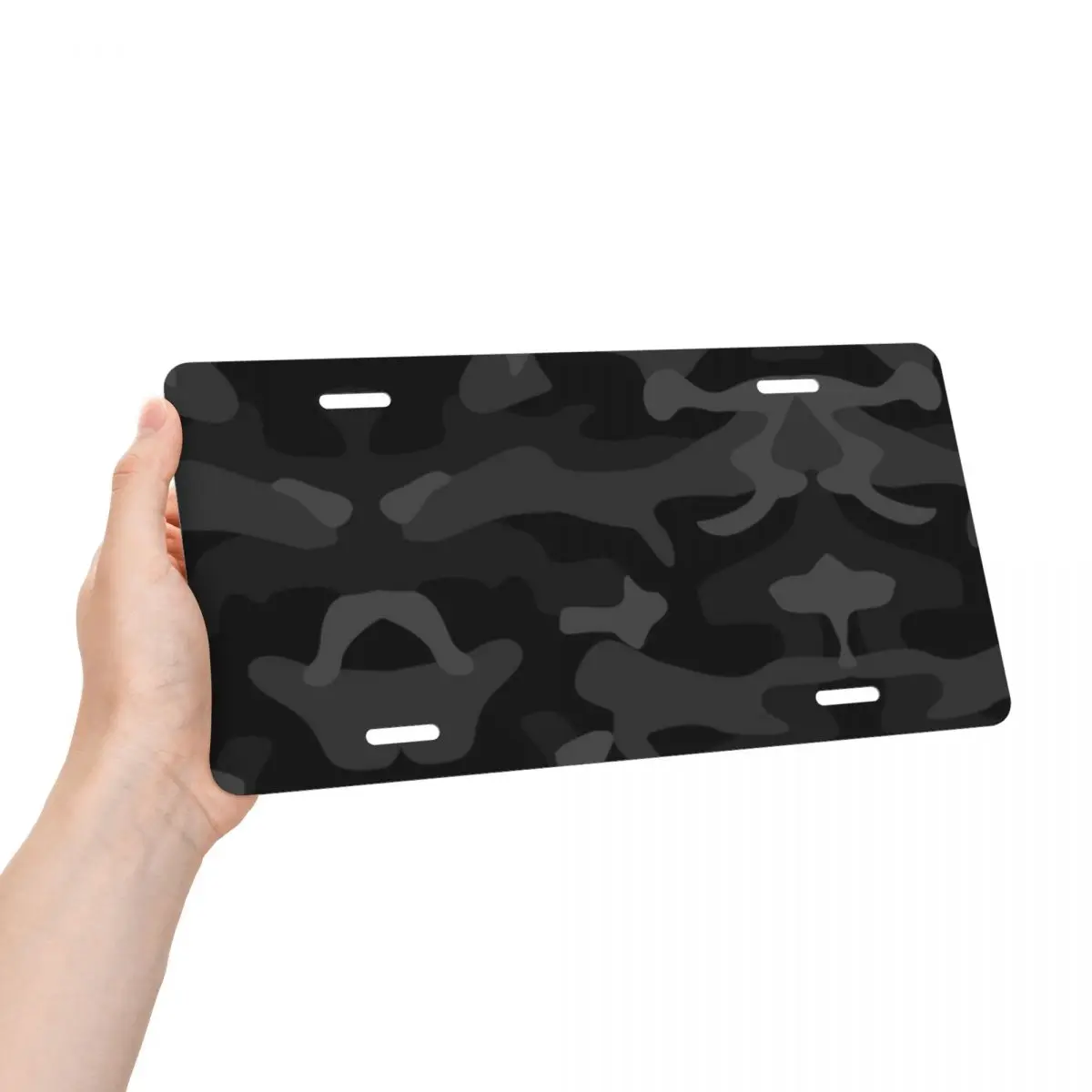 Black Camouflage Pattern License Plate Personalized Military Camo Decorative Car Front License Plate Cover Aluminum Vanity Tag