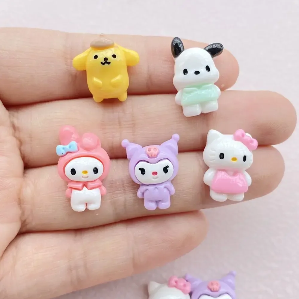 20 Stuks Nieuwe Kawaii Cartoon Kitten, Puppy, Konijn Hars Plat Rug Plakboek Beeldje Diy Boog Decor Accessoires Ambachte