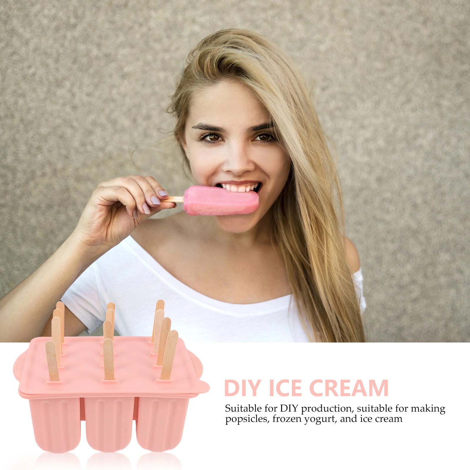 

Silicone Ice Cream Mould 12 Grids DIY Maker Reusable Eco Friendly Sticks Ice Cream Mold Mold