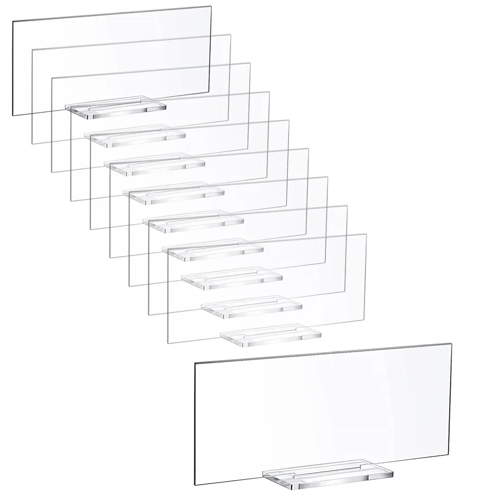 

10pcs Acrylic Table Clear Guest Name Cards Wedding Party Place Cards Reusable Seat Number Sign Reserved Coffee Bar Table