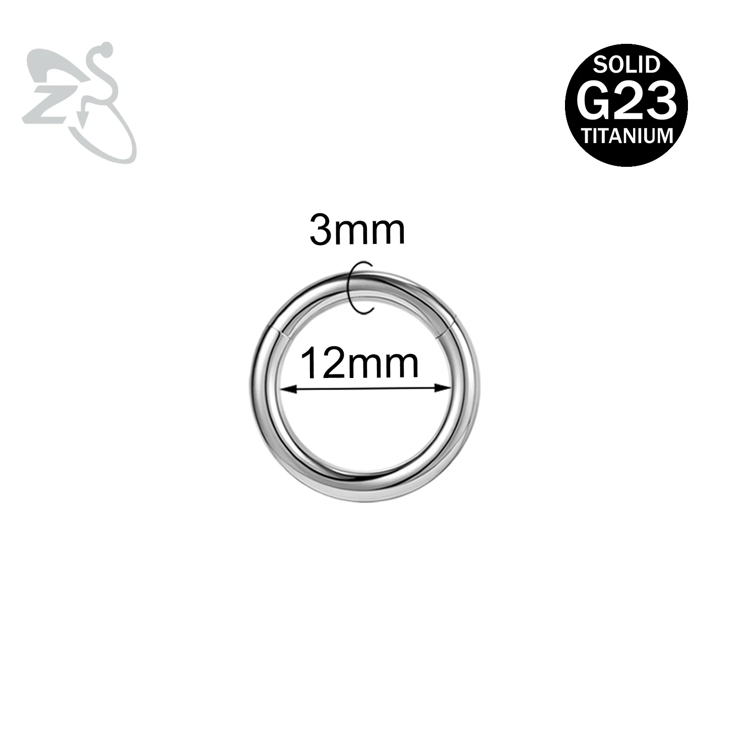 ZS 1PC G23 Titan Creolen für Frauen Silber Überzogene Kreis Ohrring Große Gauge Seputm Nasenring 2/4/6/8/10/12G Punk Ohrring