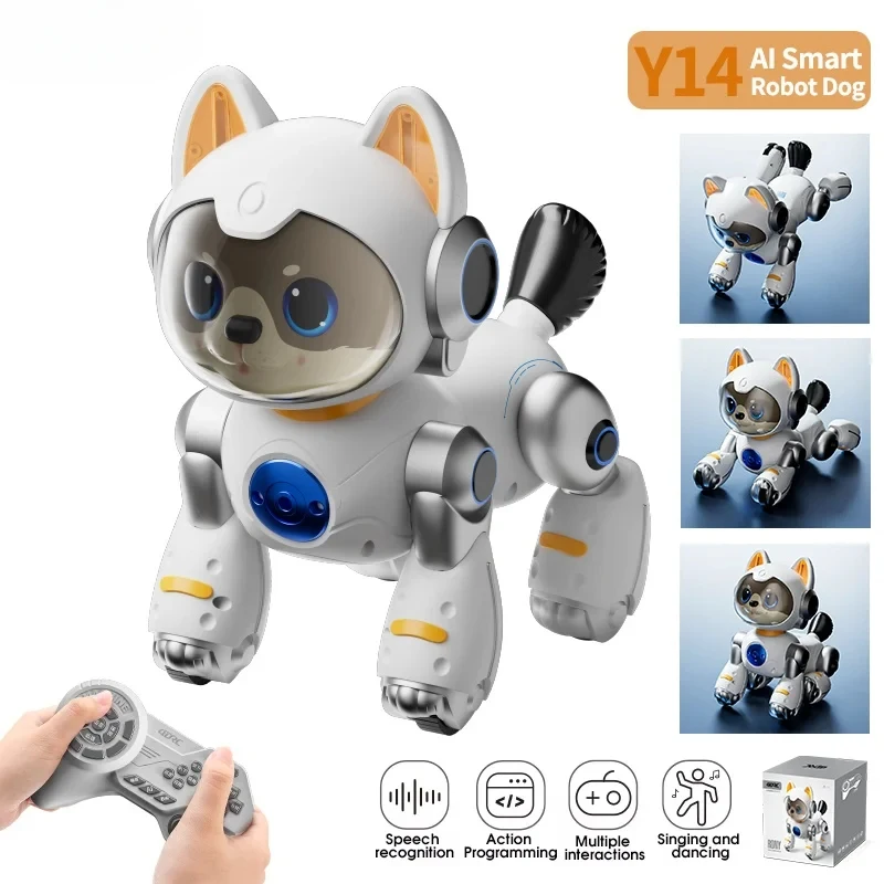 

Y14 RC AI Smart RC Robot Dog Toys with Voice Command, Programmable, Singing and Dancing Remote Control Toy, Best Gift for Kids