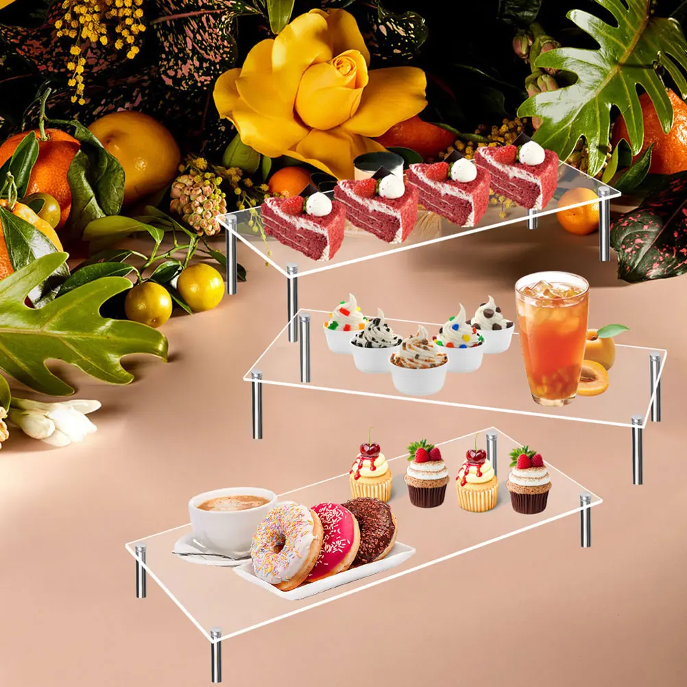 

3 Pcs Dessert Table Acrylic Cake Stand Display Stands Clear Holder Cupcake for Party