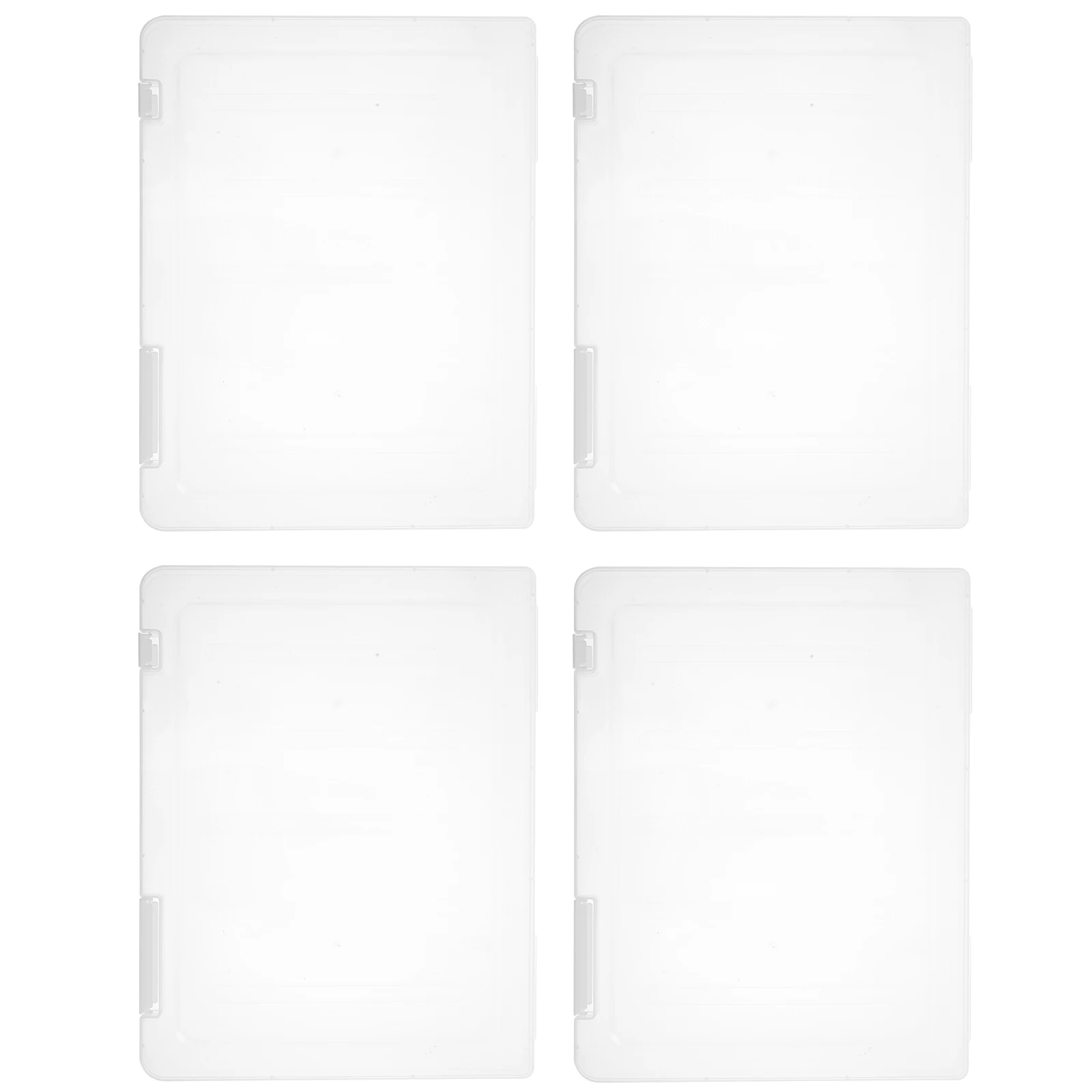 

4Pcs Storage Box PP Material Portable Lightweight Document Organizer Card Holder Photo Postcard Storage Containers