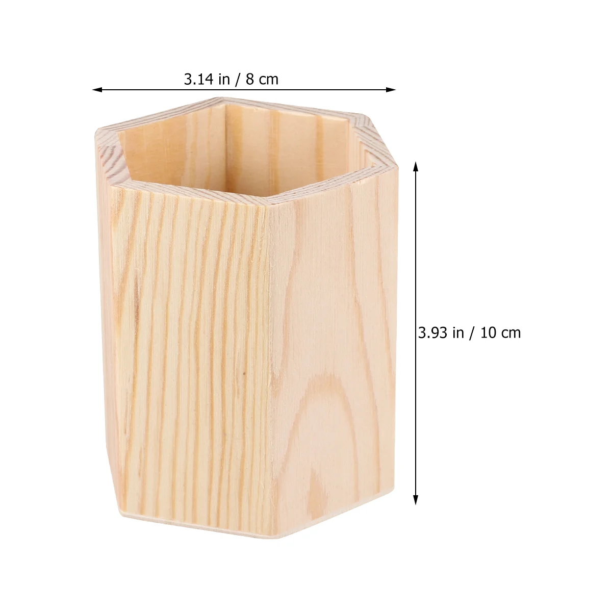 2 Pcs Single Compartments Wooden Container Pen Holder Office Organizer Unfinished Solid Color Case Pot for Home Office DIY Graff