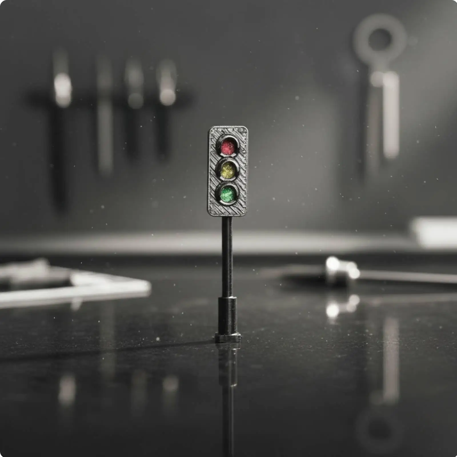 1 64 Resin Traffic Signal Stoplight Display Weathered Miniature Model for Sand Table Cityscape Photography Props
