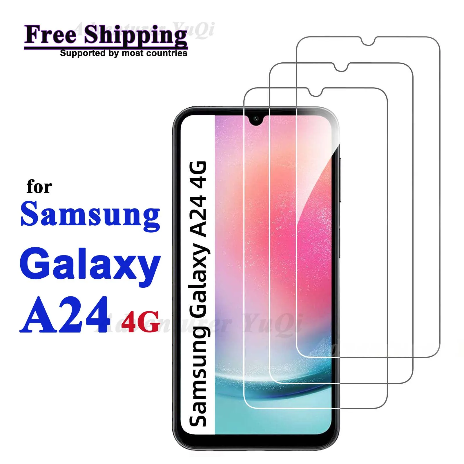 

Протектор экрана для Galaxy A24 4G Samsung закаленное стекло HD 9H высококачественный алюминиевый прозрачный чехол с защитой от царапин Бесплатная доставка